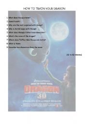 English worksheet: how to train your dragon second session