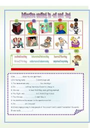 English Worksheet: Adjective ending in -ed and -ing