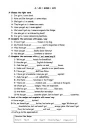 English Worksheet: a-an-some-any