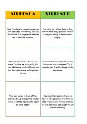 English Worksheet: Role-play about cosmetic surgery and appearance