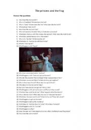 English Worksheet: THE PRINCESS AND THE FROG