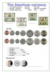 English Worksheet: the american currency