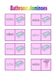 English worksheet: bathroom dominoes (09.04.10)