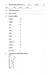 English worksheet: Days and Months
