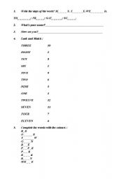 English Worksheet: Days and Months
