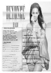 English Worksheet: HALO by Beyonce