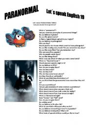 English Worksheet: Revision series 19 - Paranormal