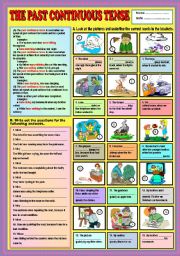English Worksheet: The Past Continuous Tense + KEY
