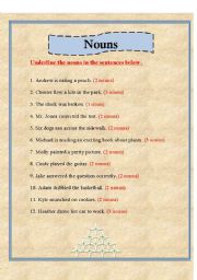 English worksheet: NOUNS