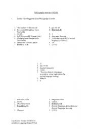 English Worksheet: Bibliography exercise