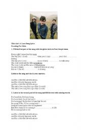 English worksheet: Scouting for Girls This Aint Love