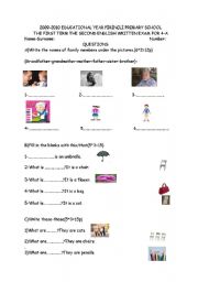 English Worksheet: exam for 4