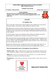 English Worksheet: Valentines Day