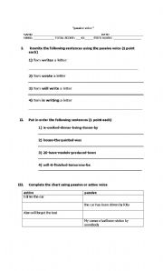 English Worksheet: passive voice