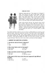 English Worksheet: Jada and Jessie