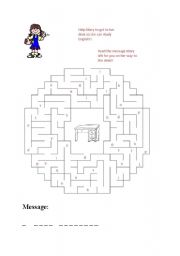 English worksheet: Maze with Mary for the youngest students