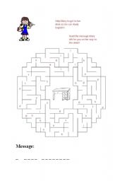 English Worksheet: Maze with Mary for the youngest students