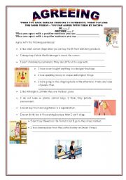 English Worksheet: Agreeing