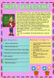 English Worksheet: MISS WILLIAMS