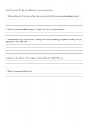 English worksheet: The Pursuit of Hapyness