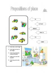 English worksheet: Preposition of place