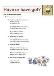 English worksheet: Have or have got?