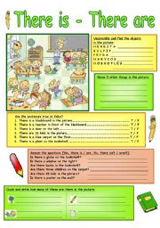 English Worksheet: There Is - There Are