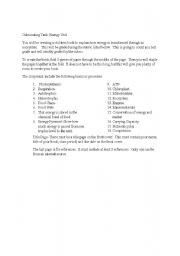 English Worksheet: Rubric for Ecology  / food chain / childrens book