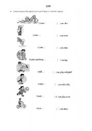 English worksheet: CAN - AFFIRMATIVE