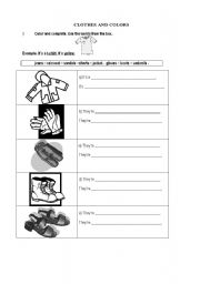 English worksheet: Clothes and Colors