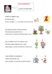 English Worksheet: Following directions