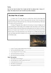 English Worksheet: The Great Fire of London