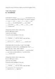 English worksheet: Ode to my family