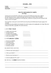 English Worksheet: Daily habits