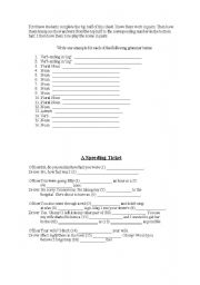 English worksheet: Speeding Ticket Grammar Review