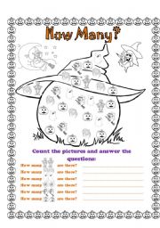 English Worksheet: Halloween - How many