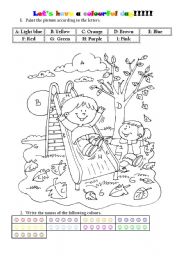 English Worksheet: Lets have a colourful day!
