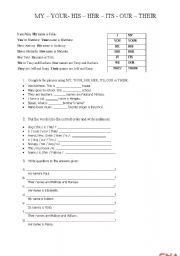 English Worksheet: possessive 