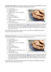 English Worksheet: Cookie recipe