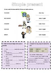 English Worksheet: Simple present exercise