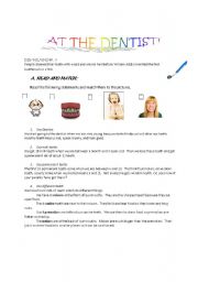 English Worksheet: At the dentist part 1