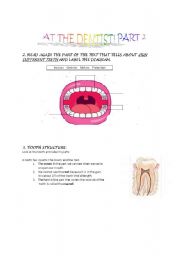 English Worksheet: At the dentist part 2