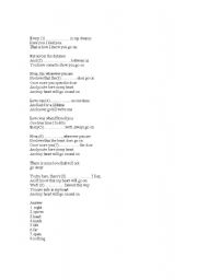 English Worksheet: Gaps in song lyrics