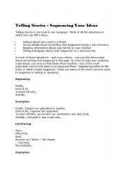 English Worksheet: sequencing