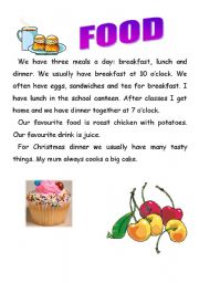 English Worksheet: Meals