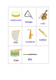 English worksheet: musical instruments