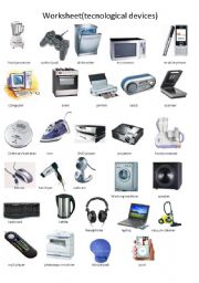 English Worksheet: TECHNOLOGICAL DEVICES