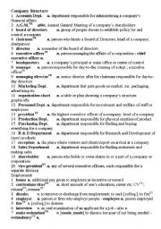 English Worksheet: company structure