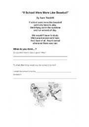 English worksheet: IF SCHOOL WERE MORE LIKE BASEBALL