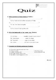 English worksheet: Quiz